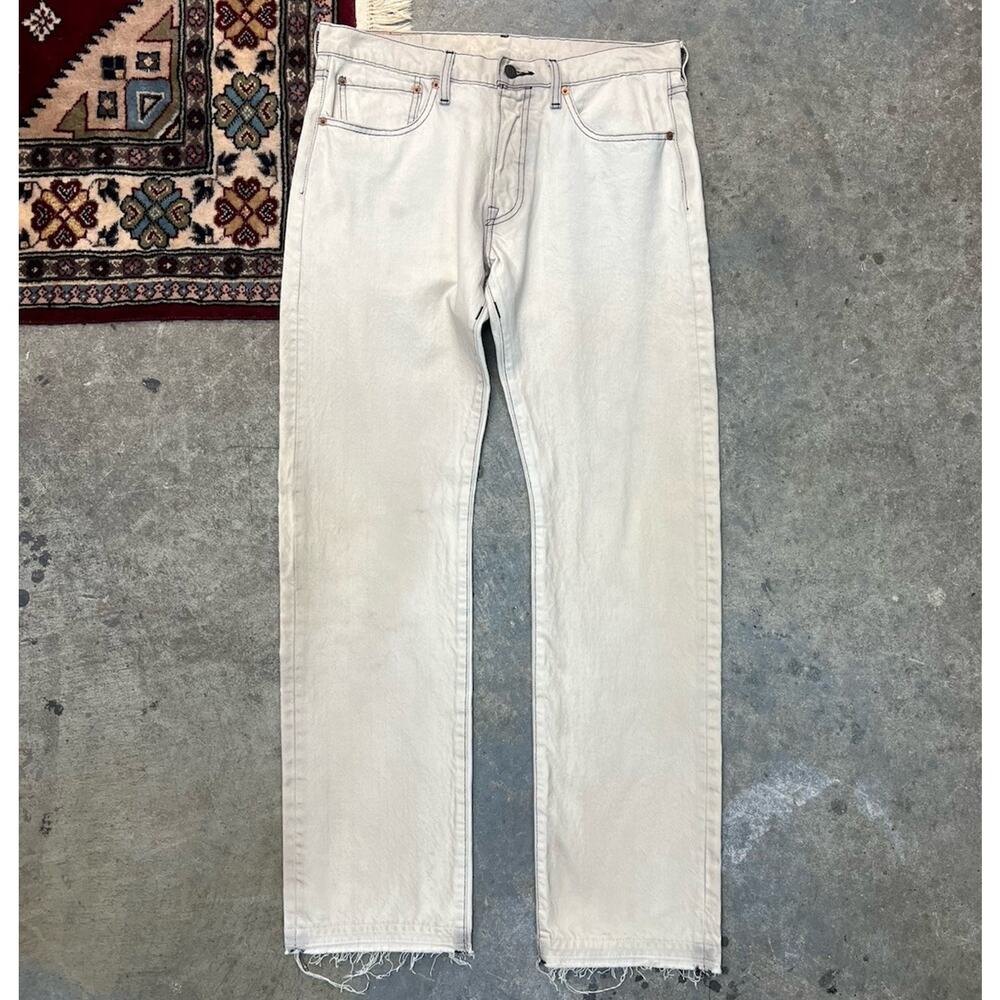 Levis Skateboarding 501 Big E Mens Button Fly Jeans Size 32x32 White SAMPLE